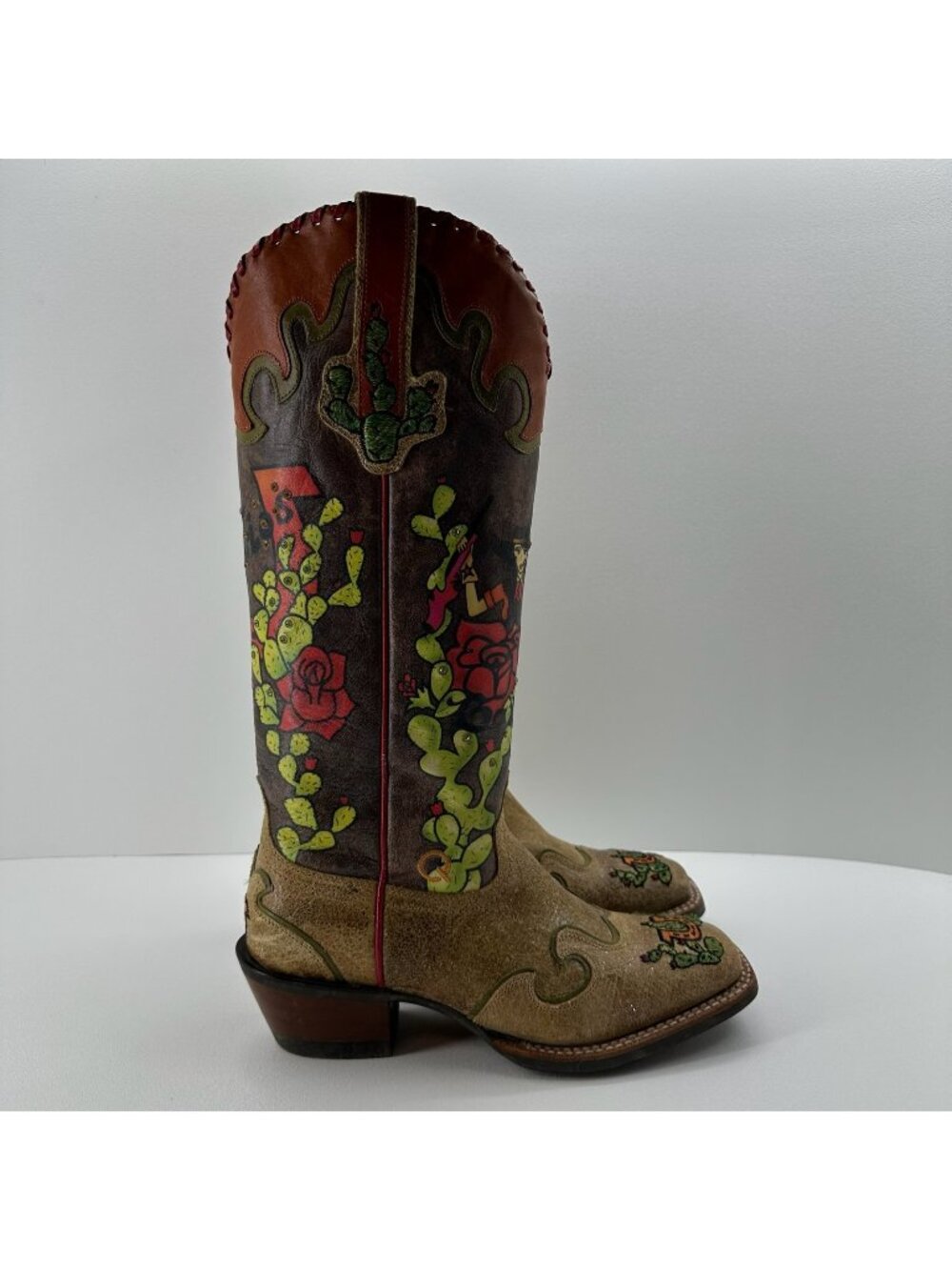 Ariat Rodeo Quincy Nevada Lily Boots Women’s 8.5B Embroidered Square Toe Leather